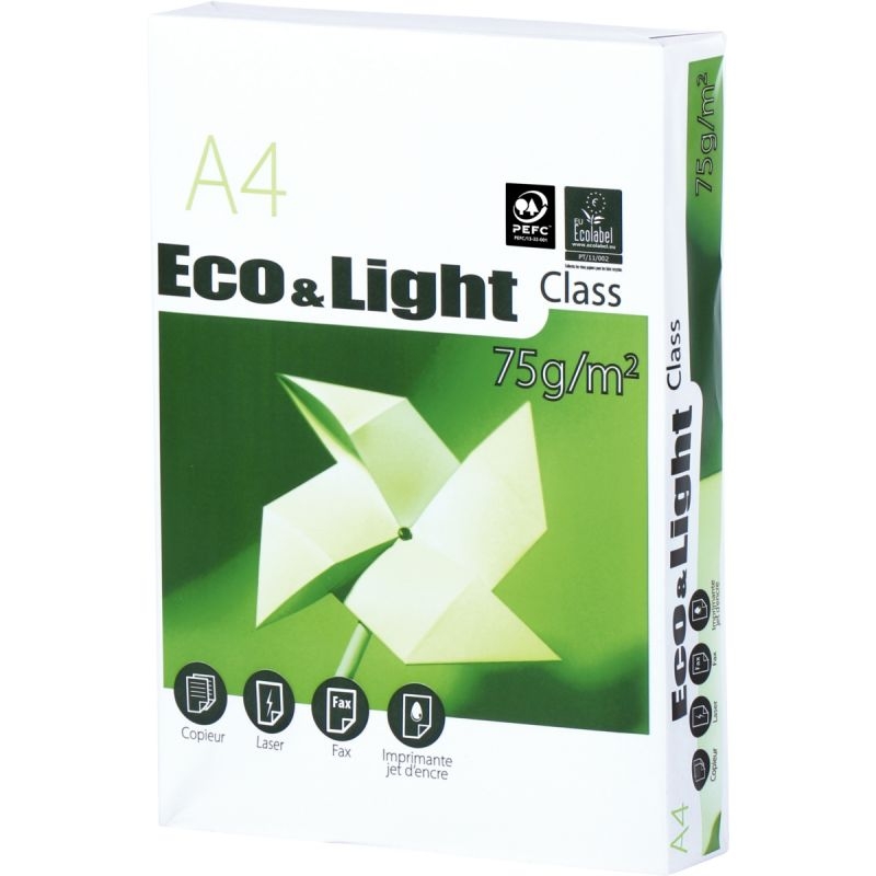Ramette de 500 feuilles de papier blanc 75g de format A4 ECO&LIGHT