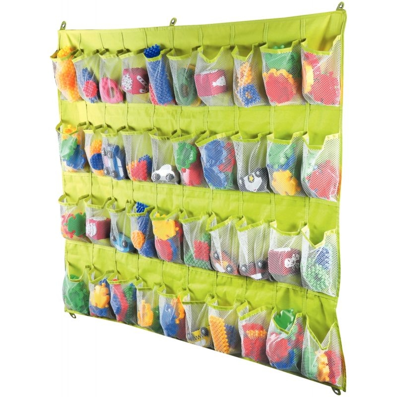 Rangement mural 40 pochettes vert