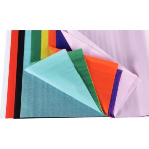 Rouleau de 24 feuilles de papier de soie 50 x 75 cm couleurs assorties