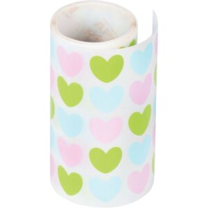 Rouleau de 900 gommettes adhésives cœurs diamètre 20 mm couleurs assorties