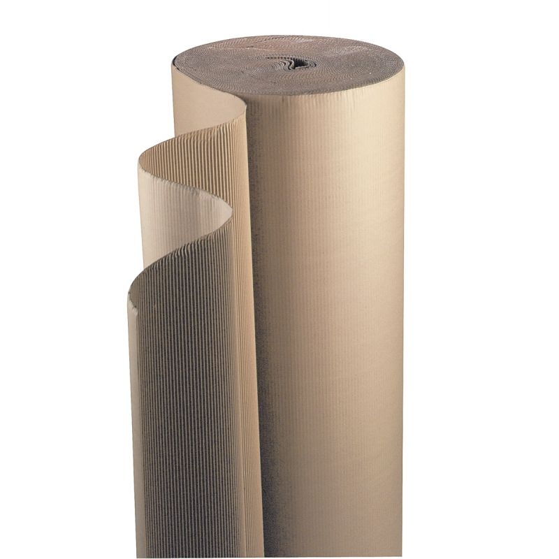 Rouleau de carton ondulé simple face laize 1,60m de longueur 50m environ résistance 350 g/m²