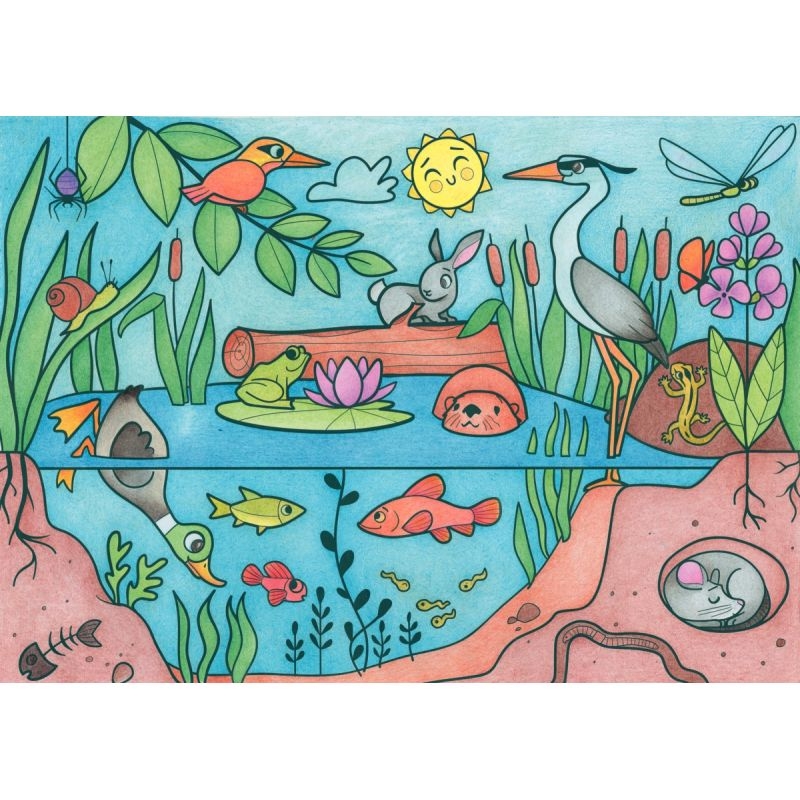 Rouleau fresque à colorier thème de l’écosystème