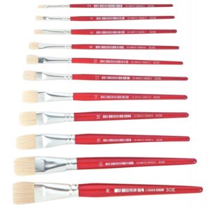 Sac de 10 brosses plates en soie N° 2