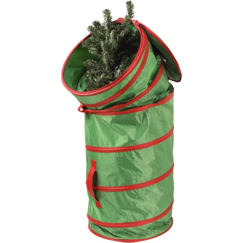 Sac pour sapin de Noël vert/rouge