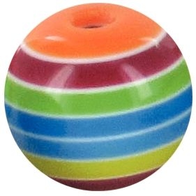 Sachet d’environ 200 perles rondes multicolores, diamètre 12 mm