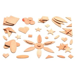 Sachet de 100 formes assorties en bois naturel