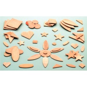 Sachet de 100 formes assorties en bois naturel