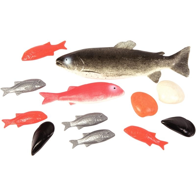 Sachet de 12 poissons en plastique