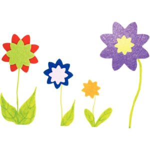 Sachet de 150 fleurs en feutrine adhésives