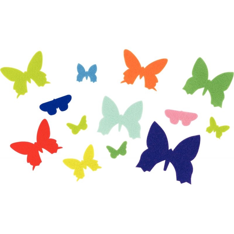 Sachet de 150 papillons en feutrine adhésives