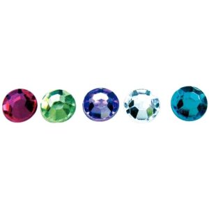 Sachet de 200 cabochons imitation verre à coller, diamètre : 1 cm, couleurs assorties