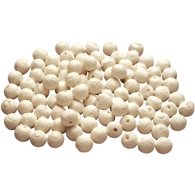 Sachet de 50 boules cellulose blanches, diamètre 30 mm