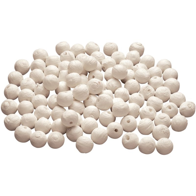 Sachet de 50 boules cellulose blanches, diamètre 40 mm