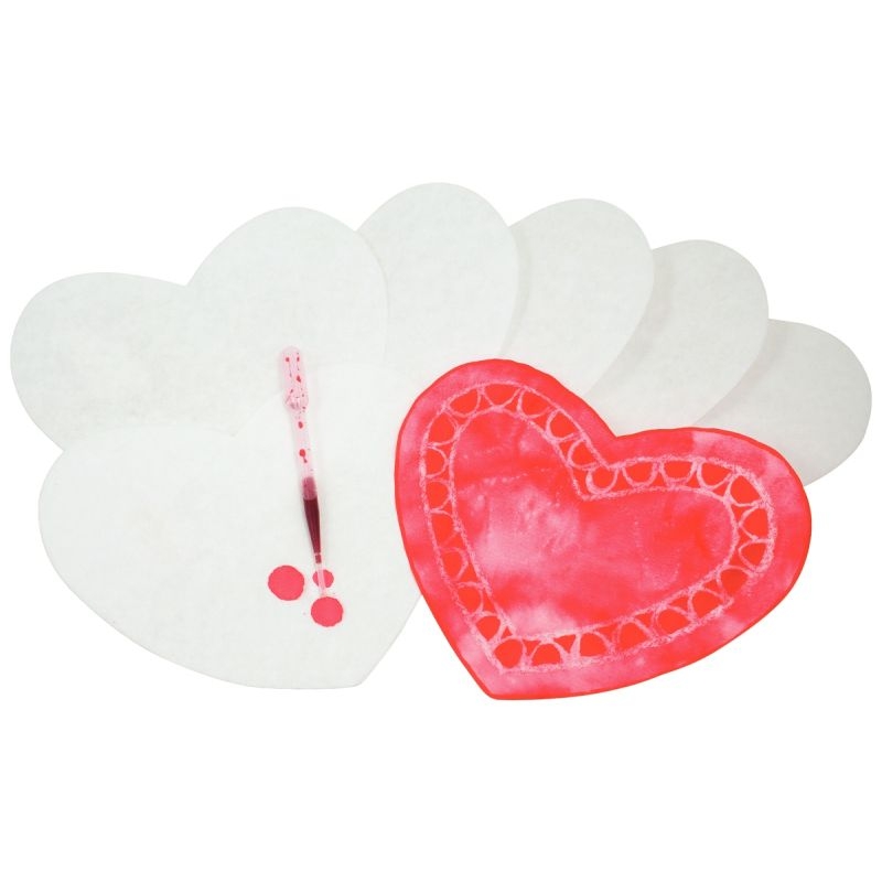 Sachet de 50 coeurs en papier diffuseur blanc format 22 x 15 cm