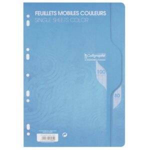 Sachet de 50 feuillets mobiles coloris bleu