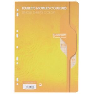 Sachet de 50 feuillets mobiles coloris jaune