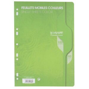 Sachet de 50 feuillets mobiles coloris vert