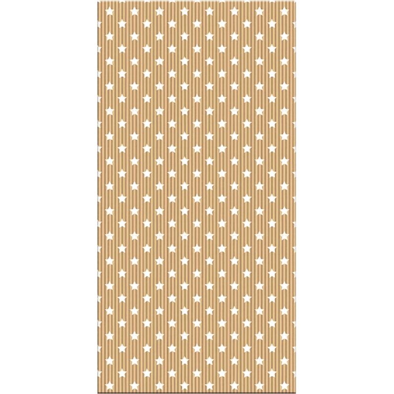 Sachet de 50 pochettes en papier kraft format 15 x 31 cm motif étoile blanche