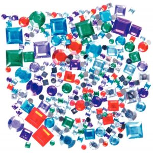 Sachet de 800 pierres décoratives en plastique à coller assorties