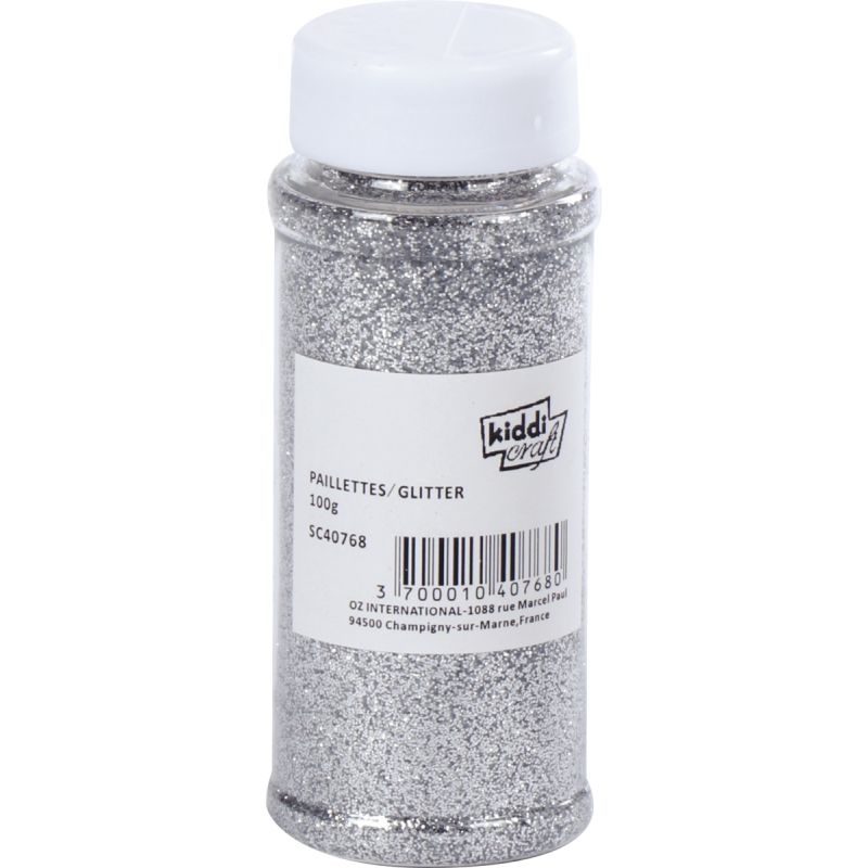 KIDDICRAFT Pot De Poudre De Paillettes 100g Bleu Ciel - Idéal Scrapbooking Et Loisirs Créatifs