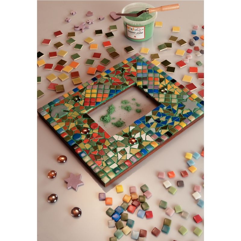 Seau de 1 litre de mosaïques 2×2 cm en pâte de verre panachés assortis