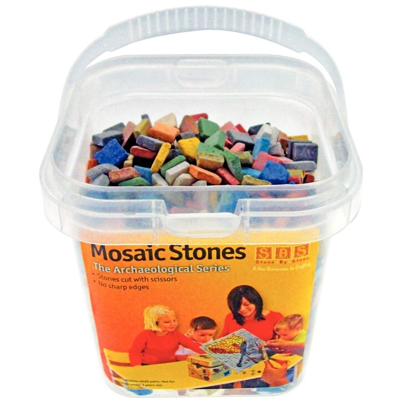 Seau de 1kg de petites mosaïques antiques, 10×10 mm, 12 couleurs assorties