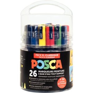 Seau de 26 marqueurs Posca dont 6 offerts