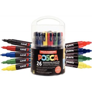 Seau de 26 marqueurs Posca dont 6 offerts