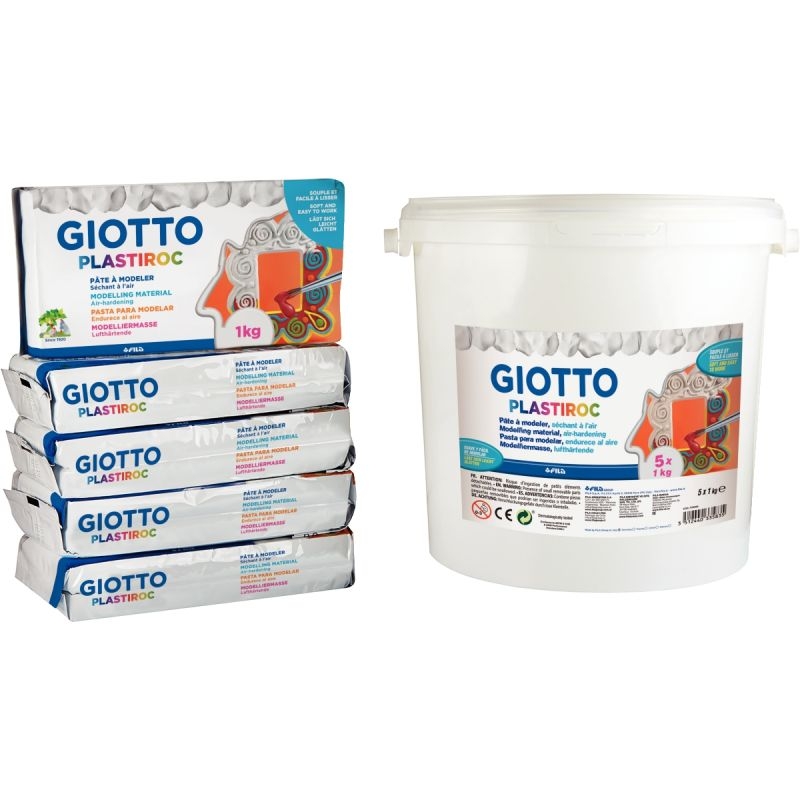 Seau de 5 pains de 1kg de pâte à modeler autodurcissante Plastiroc ...