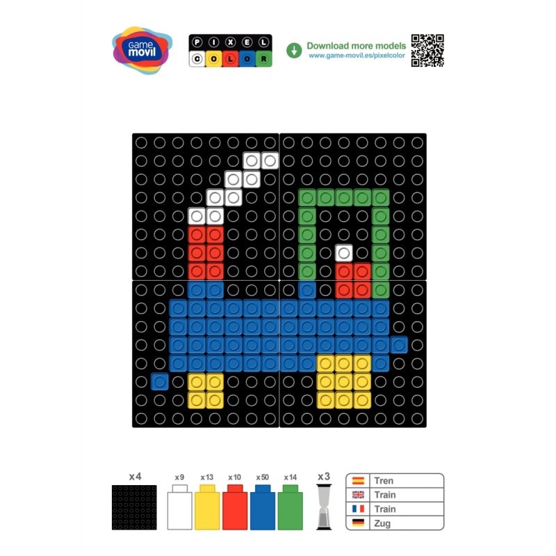 Seau de 812 pièces PIXEL COLOR + accessoires