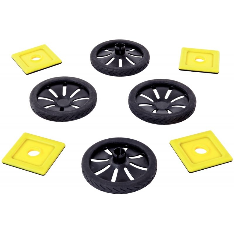 Set de 4 roues magnétiques + 4 carrés pour tenir les roues