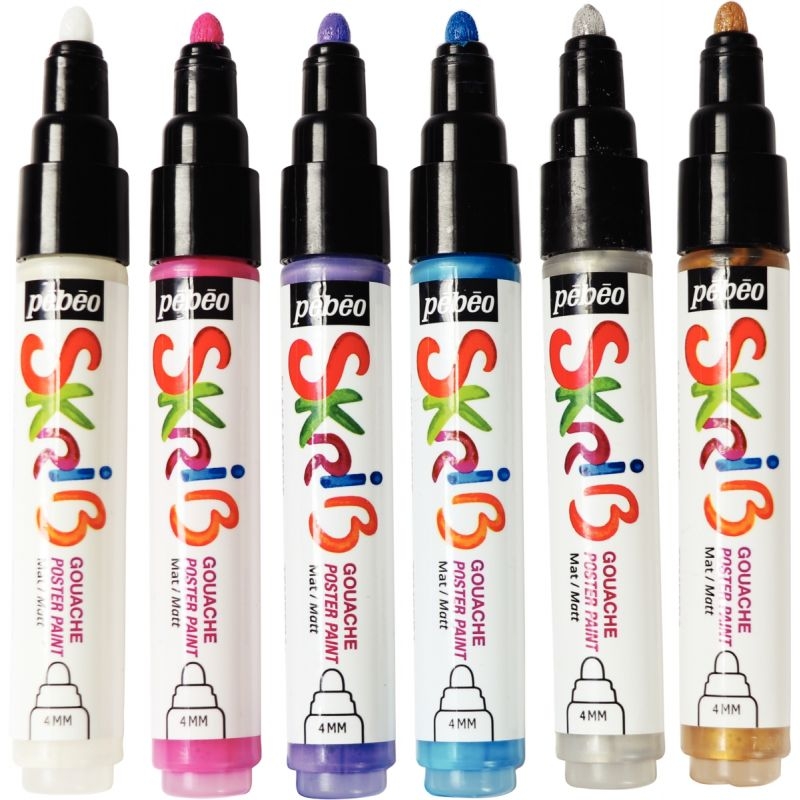 Set de 6 marqueurs gouache coloris poesie