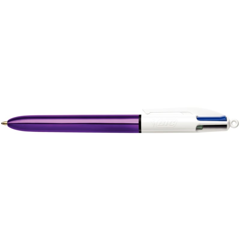 Stylo bille 4 couleurs shine violet