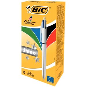 Stylo bille Bic 4 Colours Shine silver