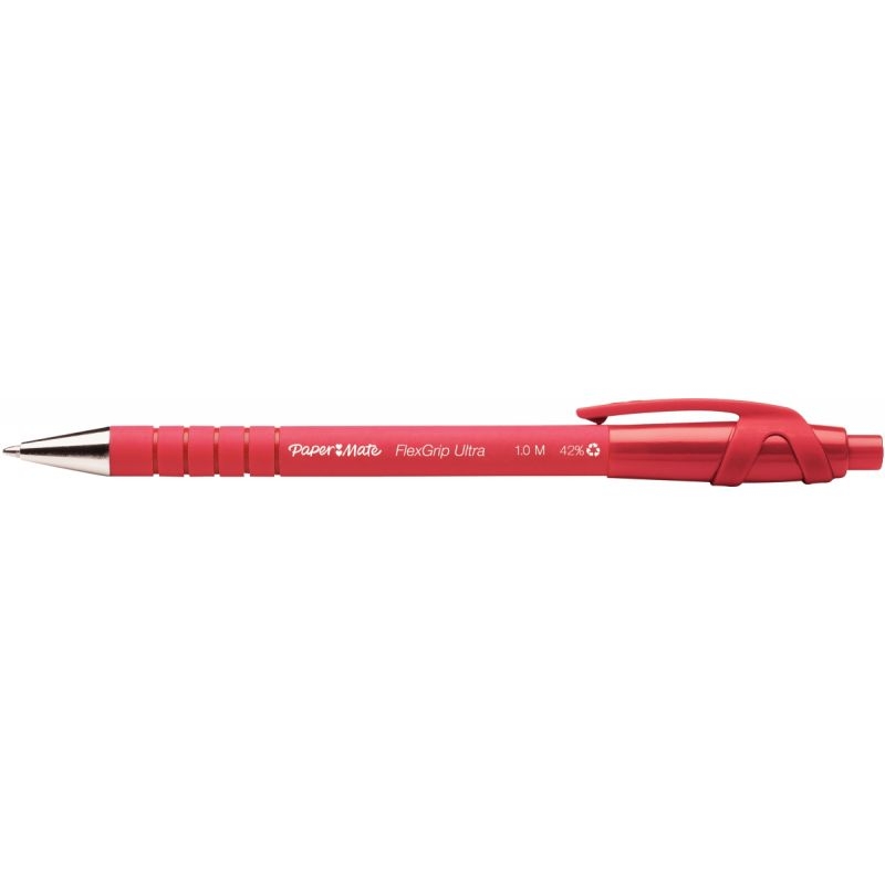 Stylo bille Flexgrip ultra rétractable pointe moyenne encre rouge