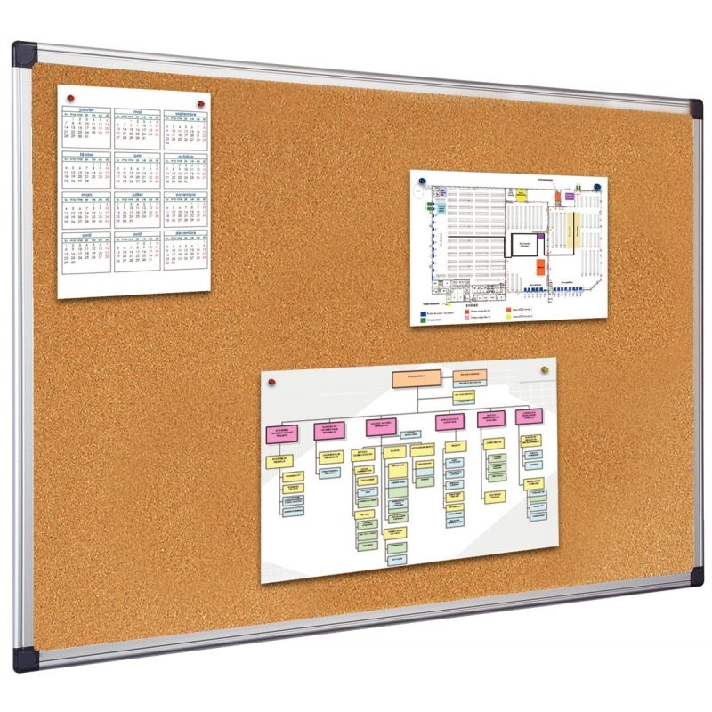 Tableau liège avec encadrement aluminium