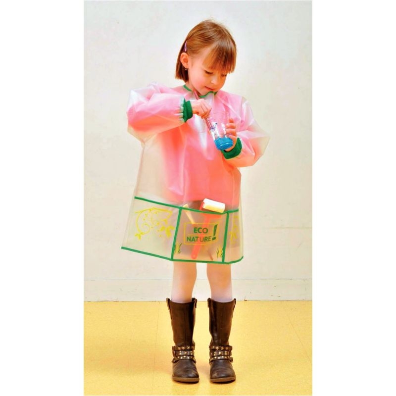 Tablier écologique enfant modèle 3 – 5 ans  blanc et vert