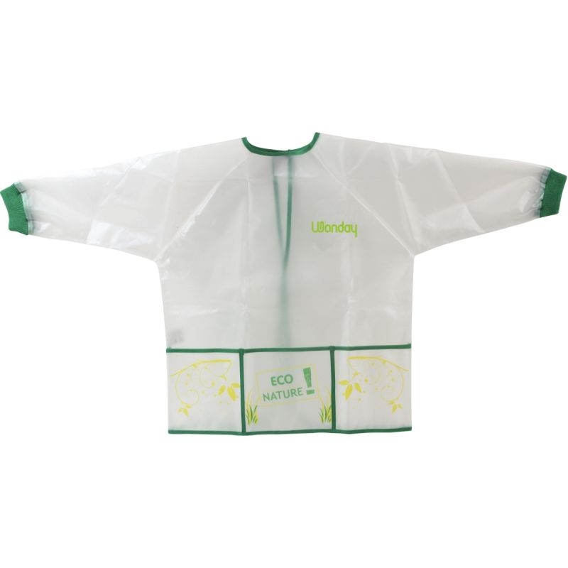 Tablier écologique enfant modèle 3 – 5 ans  blanc et vert