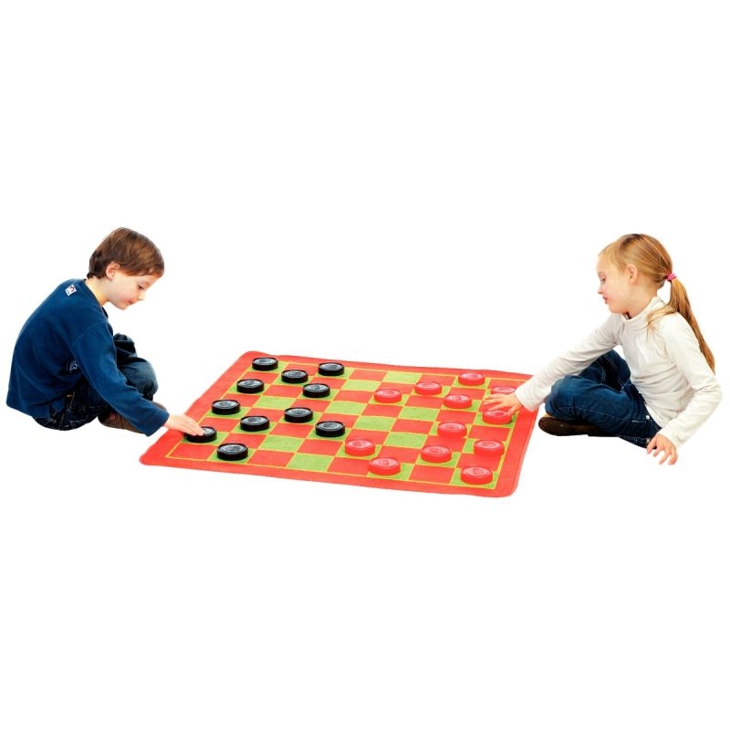 Tapis de Jeux de Dames + accessoires 100x100cm