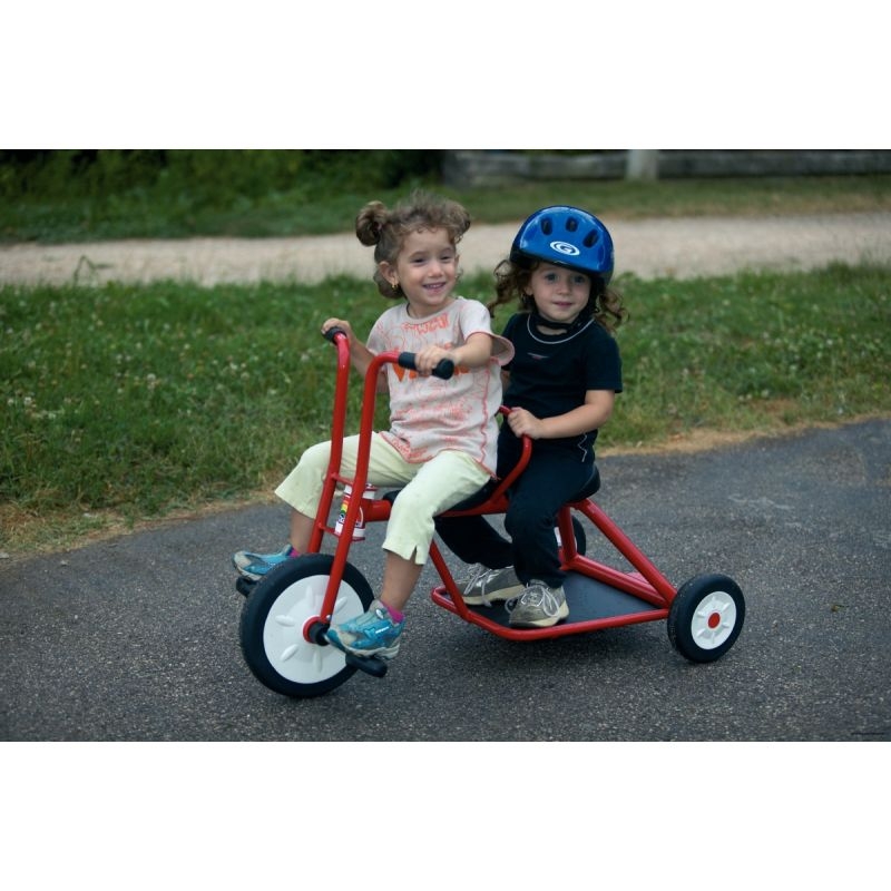 Tricycle 3/6 ans Carry 2 Places Rouge