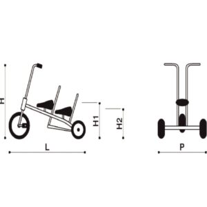 Tricycle 3/6 ans Carry 2 Places Rouge