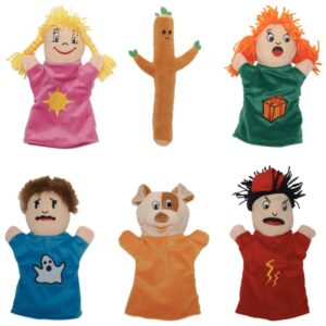 Valisette de 6 marionnettes les émotions