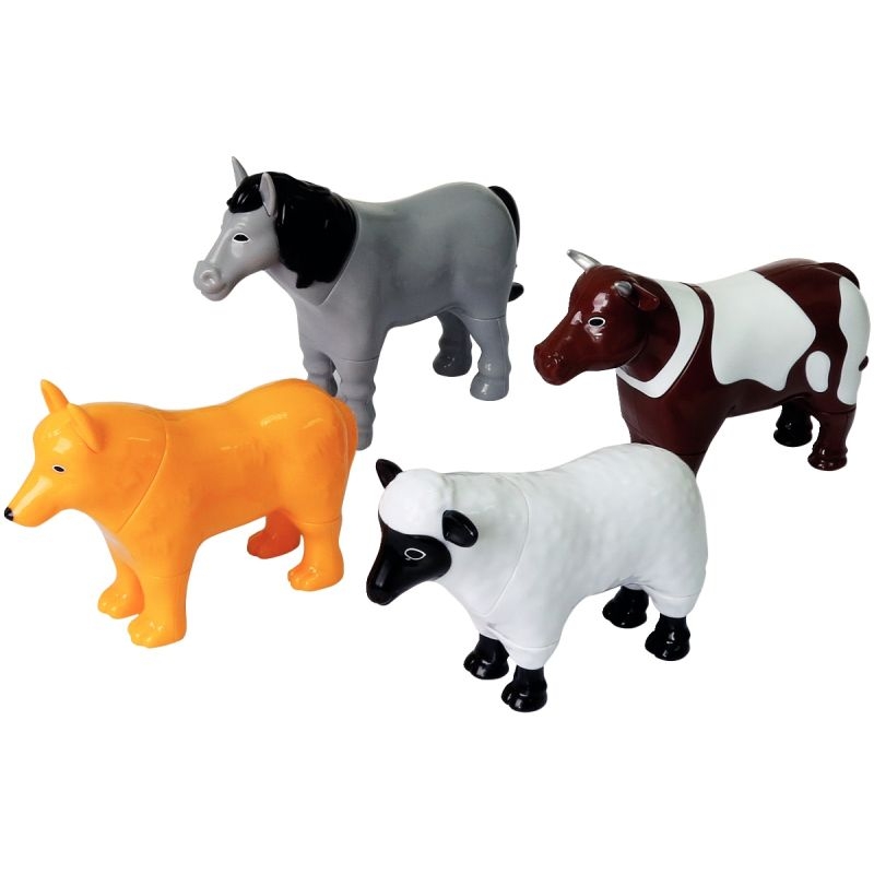 Lot de 4 puzzles 3D magnétiques, les animaux de la ferme