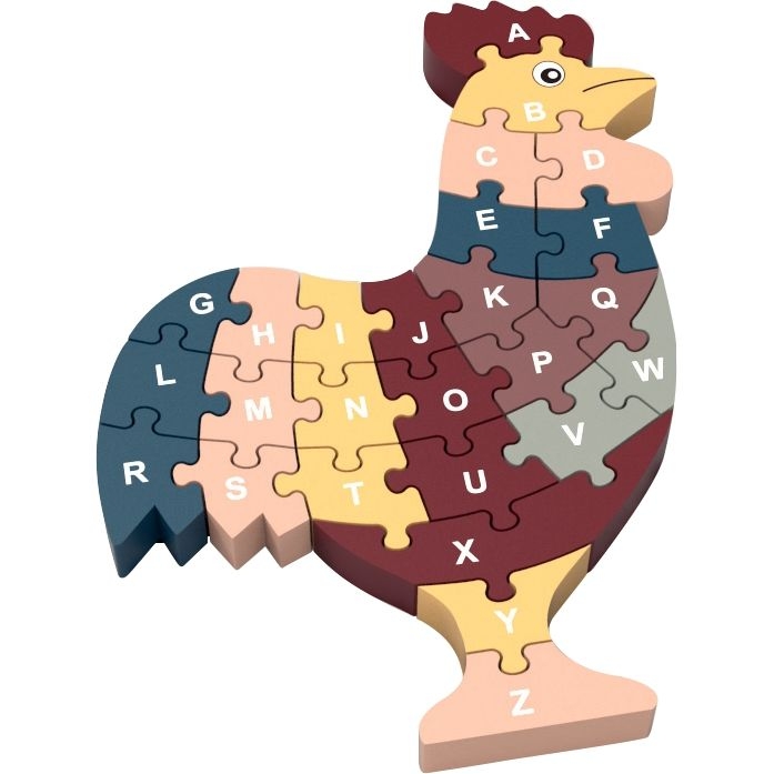 Puzzle coq lettres et chiffres