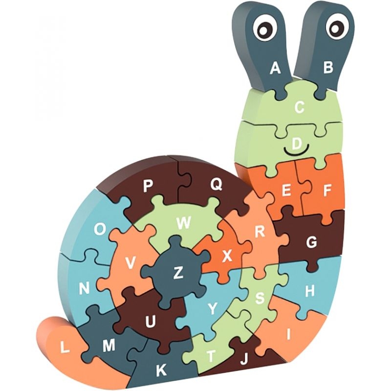 Puzzle escargot 3D lettres + chiffres