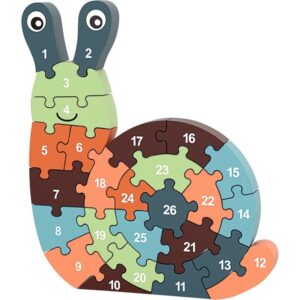 Puzzle escargot 3D lettres + chiffres