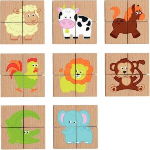 Puzzles 32 blocs magnétiques, les animaux