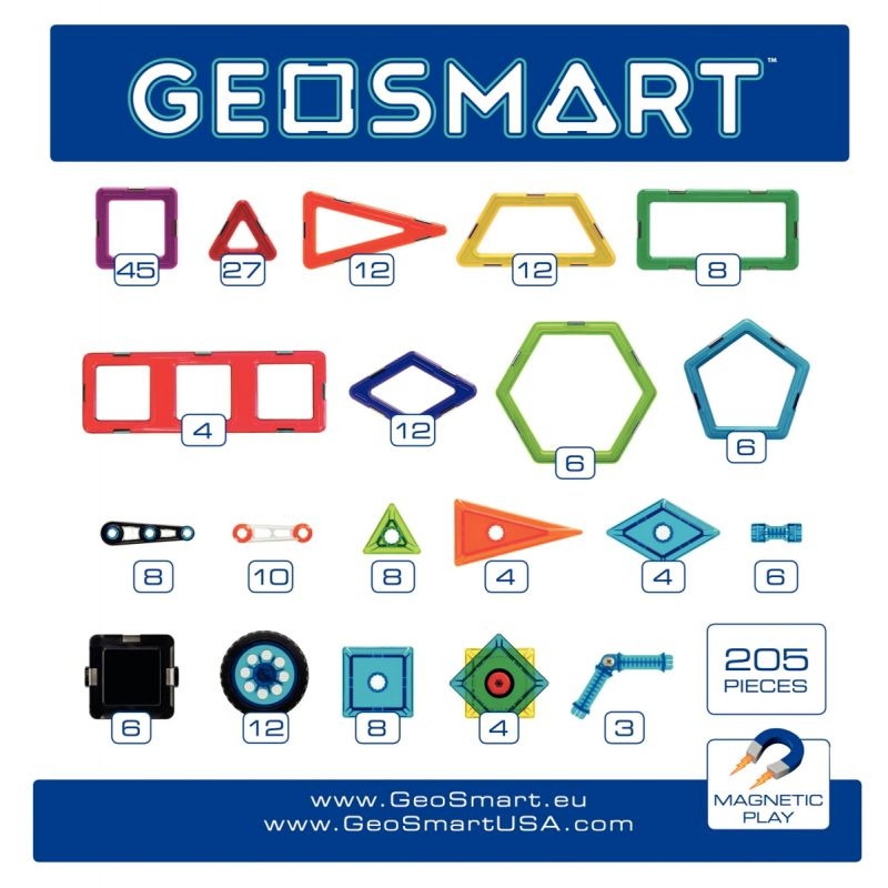 Bac scolaire 205 pièces magnétiques GEOSMART