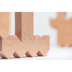 Boite de 30 ZIGZAG BLOCKS en bois naturel