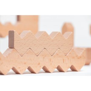 Boite de 30 ZIGZAG BLOCKS en bois naturel